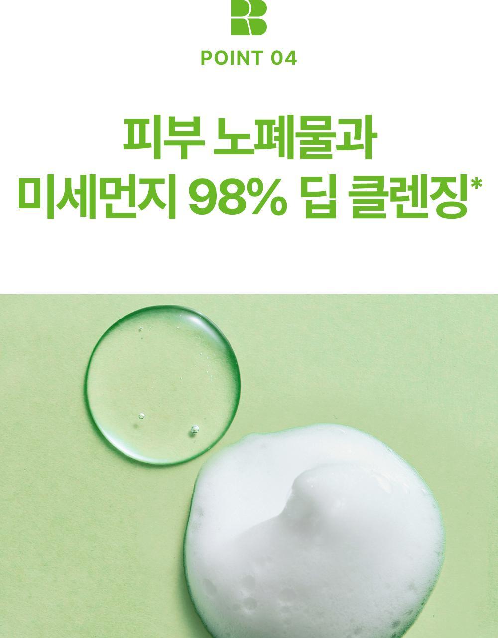 POINT 04. Deep cleansing of 98% of skin impurities and fine dust*