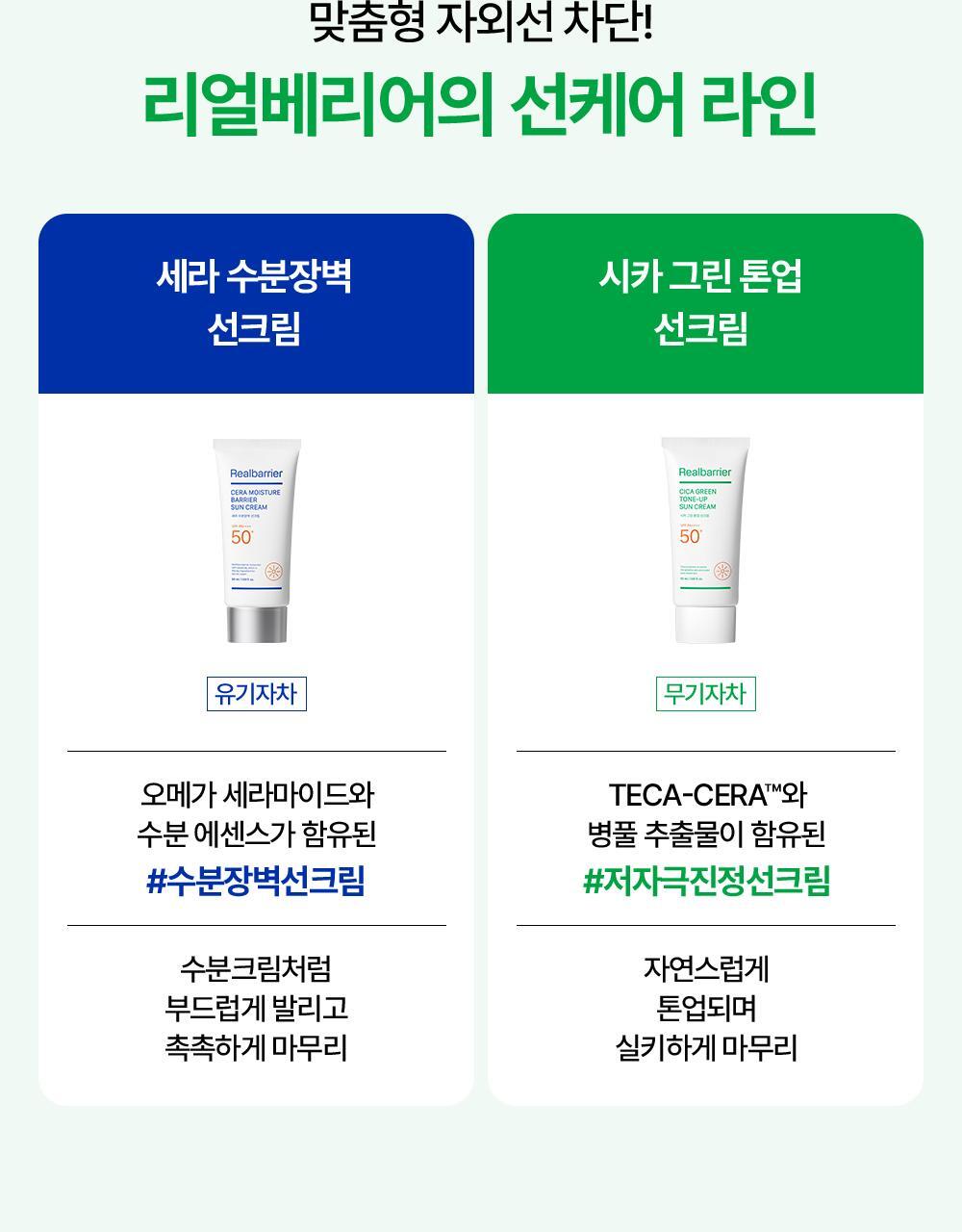 맞춤형 자외선 차단! 리얼베리어의 선케어 라인